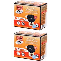 Diffuseur Electrique Anti-Moustiques Double Usage Plaquettes et Recharge Liquide Cinq sur Cinq