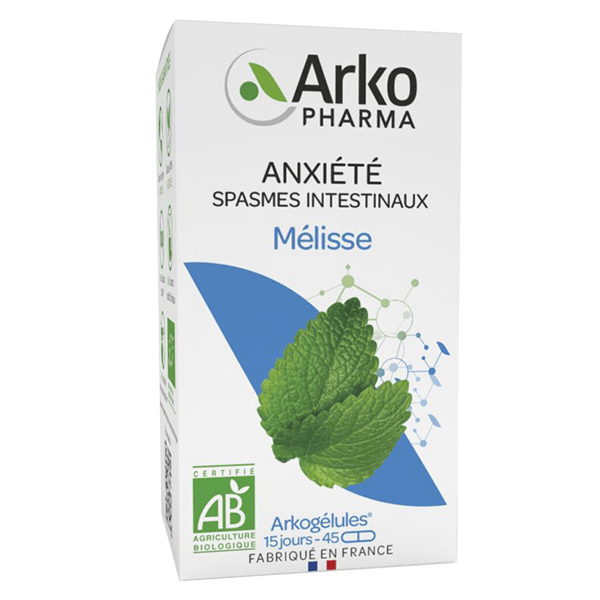 Arkogélules Anxiété & Spasmes Intestinaux Mélisse Bio 45 gélules
