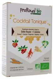 ProRoyal Bio Cocktail Tonique Gelée Royale + 5 Plantes 20 Ampoules - Boîte 20 ampoules