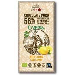 Chocolat Noir Végétal 56% avec du Citron Vert 100g