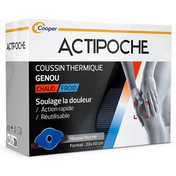 Actipoche - Coussin thermique - Thermothérapie - Contractures musculaires et douleurs articulaires - Genou - Gel - 1 unité