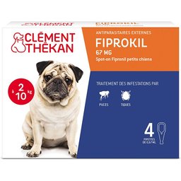 Anti-Puces et Anti-Tiques pour Petit Chien (2-10kg) - Elimine les parasites - Protège votre animal - 4 Pipettes Spot On