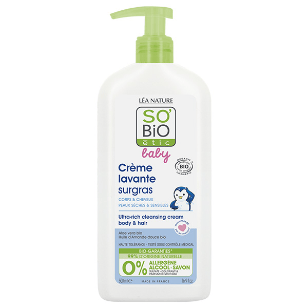 So'Bio Étic Baby Crème Lavante Surgras Bio 500ml