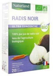 Radis Noir Bio 20 Ampoules Buvables de 10 ml - Boîte 20 ampoules de 10 ml