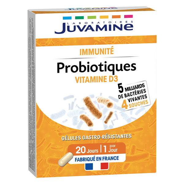 PROBIOTIQUES VITAMINE D Immunité 20 gélules gastro-résistantes