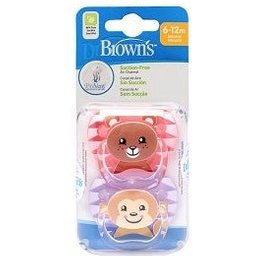 Dr Brown's Sucettes Animaux T2 6-12 Mois 2 Unités