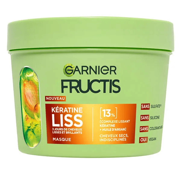 Fructis Kératine Liss Masque enrichie en kératine végétale 370ml
