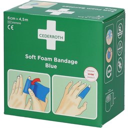 Cederroth Soft Foam Bandage Bleu 6 cm x 4,5 m 51011010