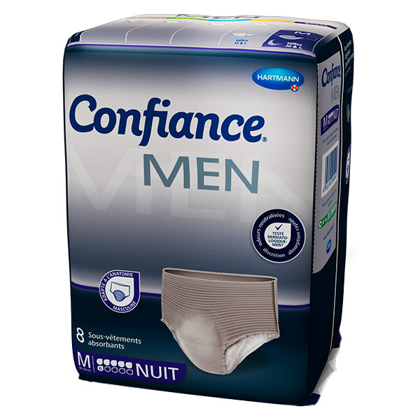 Confiance Men Nuit Absorption 6 Gouttes Taille M 8 sous-vêtements