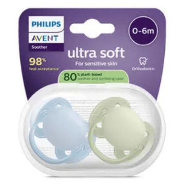 Sucette Ultra douce jour 0-6M Motifs Aléatoires sans BPA x2