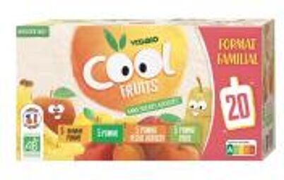 Cool Fruits Multiparfums 4 Recettes Bio 20 Gourdes de 90 g - Boîte 20 x 90 g