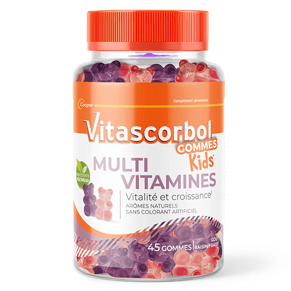 Gommes Multikids Multivitamines Enfants Raisin Fraise 45 Gommes
