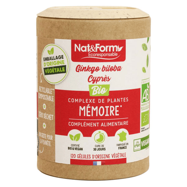 Écoresponsable Ginkgo Biloba Cyprès Bio 120 gélules