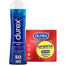 Play Original Lubrificante 50ml + Sensitive Suave Preservativos 3uds