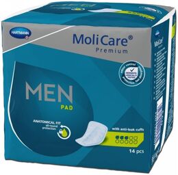Molicare Premium Men Pads 3 gouttes - 8 paquets de 14 protections