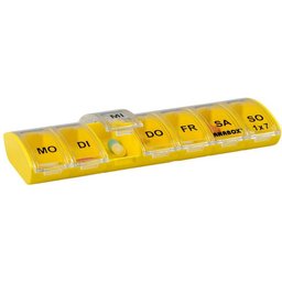 Anabox® 1x7 Doseur de comprimés jaune