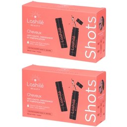 Lashilé Beauty - Shots cheveux - Formule 3 en 1 - Anti-chute, croissance et fortification - Nutricosmétique à boire - Programme 14 Jours - Cheveux de vénus, roquette, prêle, sélenium