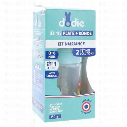 Kit Naissance Biberon avec tétines plate + ronde 0 - 6 mois 150ml