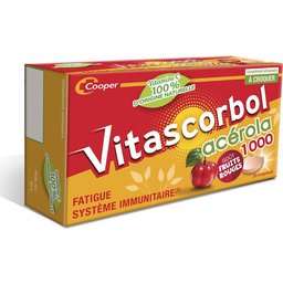 Vitascorbol - Complément alimentaire à base de vitamine C - Acérola - 100% Naturelle - Fatigue et système immunitaire - Programme 30 jours - 30 comprimés à croquer