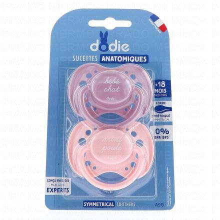 Sucettes anatomiques silicone x 2 +18 mois
