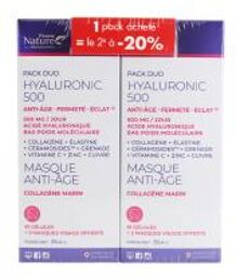 Hyaluronic 500 Masque Anti-Âge Lot de 2 x 81 Gélules + 4 Masques Offerts - Lot 162 gélules + 4 Masques Offerts