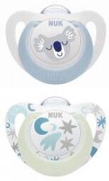 2 Sucettes Starlight 0-6M Koala Bleu - Boîte plastique 2 sucettes