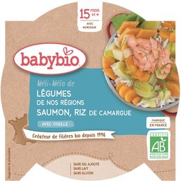 Méli-Mélo DE Légumes DE NOS Régions Saumon ET RIZ DE Camargue À L'oseille dès 15 mois