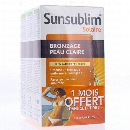 Sunsublim bronzage spécial peaux claires lot de 3 x 28 capsules