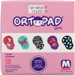 For girls Grands motifs Medium - Pansement orthoptique hypoallergénique, adhésif