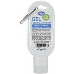 Gel hydroalcoolique 70% à l'Aloe Vera Porte-clés rechargeable 50ml