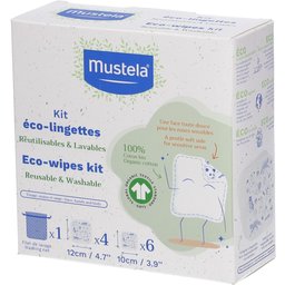 Mustela® Lingettes nettoyantes en coton bio avec filet de lavage