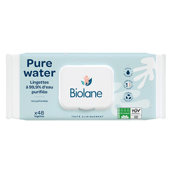 Change Pure Water Lingette 99,9% d'Eau Purifiée 48 unités