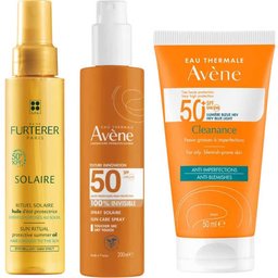 Pack Cleanance SPF50+ + Spray Invisible SPF50 + Aceite Solar Protector KPF50+