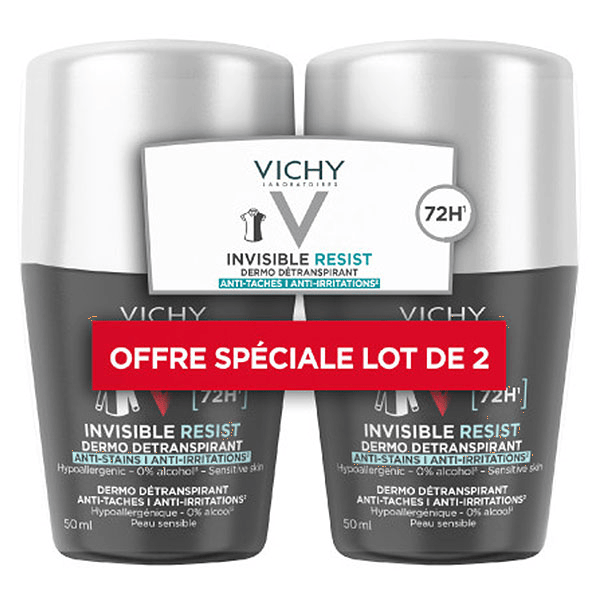 Homme Dermo-Détranspirant Invisible Protect 72H Lot de 2 x 50ml