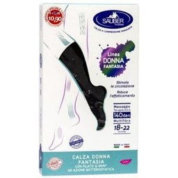 Qskin Femme 140den Bas Améthyste Pois Noir S/M 1 Paire