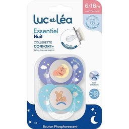 Essentiel Nuit Confort+ Sucette 6-18M E6 2 uts