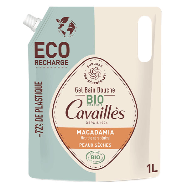 Gel Bain Douche Surgras Macadamia Éco-Recharge Bio 1L