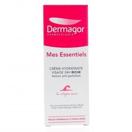 Mes essentiels - Crème hydratante riche visage 24h au collagène marin 40ml