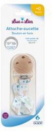 Luc et Léa Attache Sucette Bouton Bois - Blister 1 attache-sucette