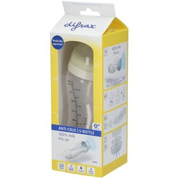 Difrax® Biberon S Wide  Anti-colique - Popcorn 310 ml