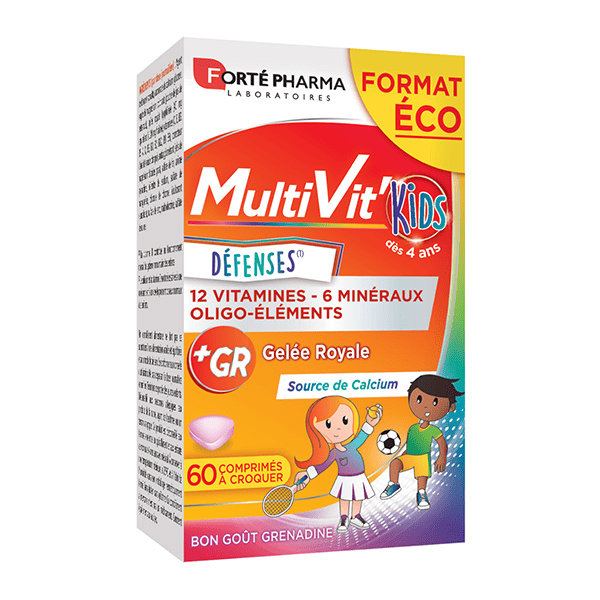 Multivit'Kids Défenses 60 comprimés à croquer dès 4 ans
