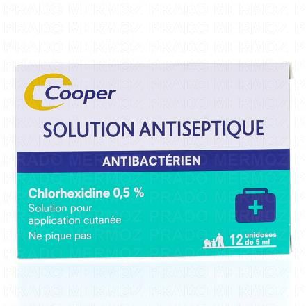 Solution antiseptique chlorhexidine 0,5% x 12 unidoses 5ml