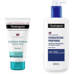 Neutrogena® Crème pieds très sec + Lait à absorption instantanée Hydratation Profonde