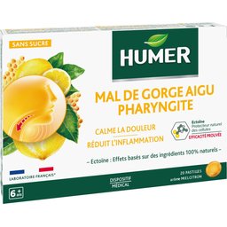 Mal De Gorge Pharyngite Arôme Miel Citron 20 Pastilles