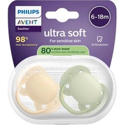 Ultra Soft Sucette Eco 6-18M Beig Green 2uts