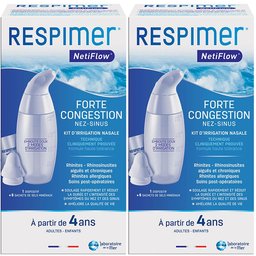 Kit d'Irrigation Nasale breveté, Sachets de Sel Nasal, Rhinite, Allergie