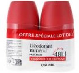 Déodorant Minéral Fraîcheur Transpiration Excessive 48H Roll-On 2 x 50 ml - Lot 2 x 50 ml