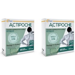 Actipoche - Coussin thermique - Thermothérapie - Contractures musculaires et douleurs articulaires - Multizones - Argile - 1 unité
