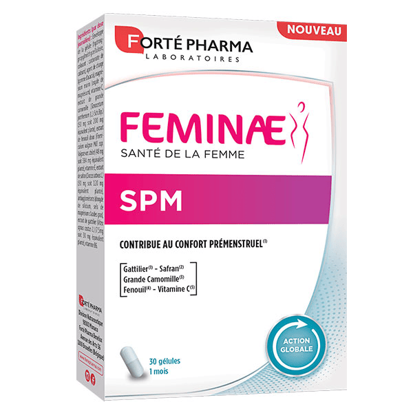 Feminae SPM Confort prémenstruel Safran Camomille Magnésium 30 gélules