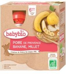 Poire de Provence Banane Millet - Boîte 4 gourdes de 90 g